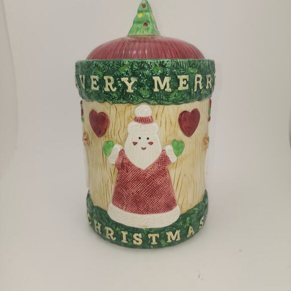 Fitz & Floyd Omnibus Cookie Jar A Very Merry Christmas Christmas Crafts Dillard - Picture 1 of 7